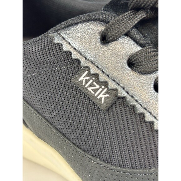 Kizik Paris Sneakers Black Knit Leather Size 8.5 Lightweight Comfort - Picture 6 of 12